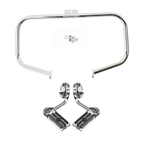 Engine Guard Crash Bar & Foot Pegs Fit For Harley Heritage Softail Fat Boy 00-17