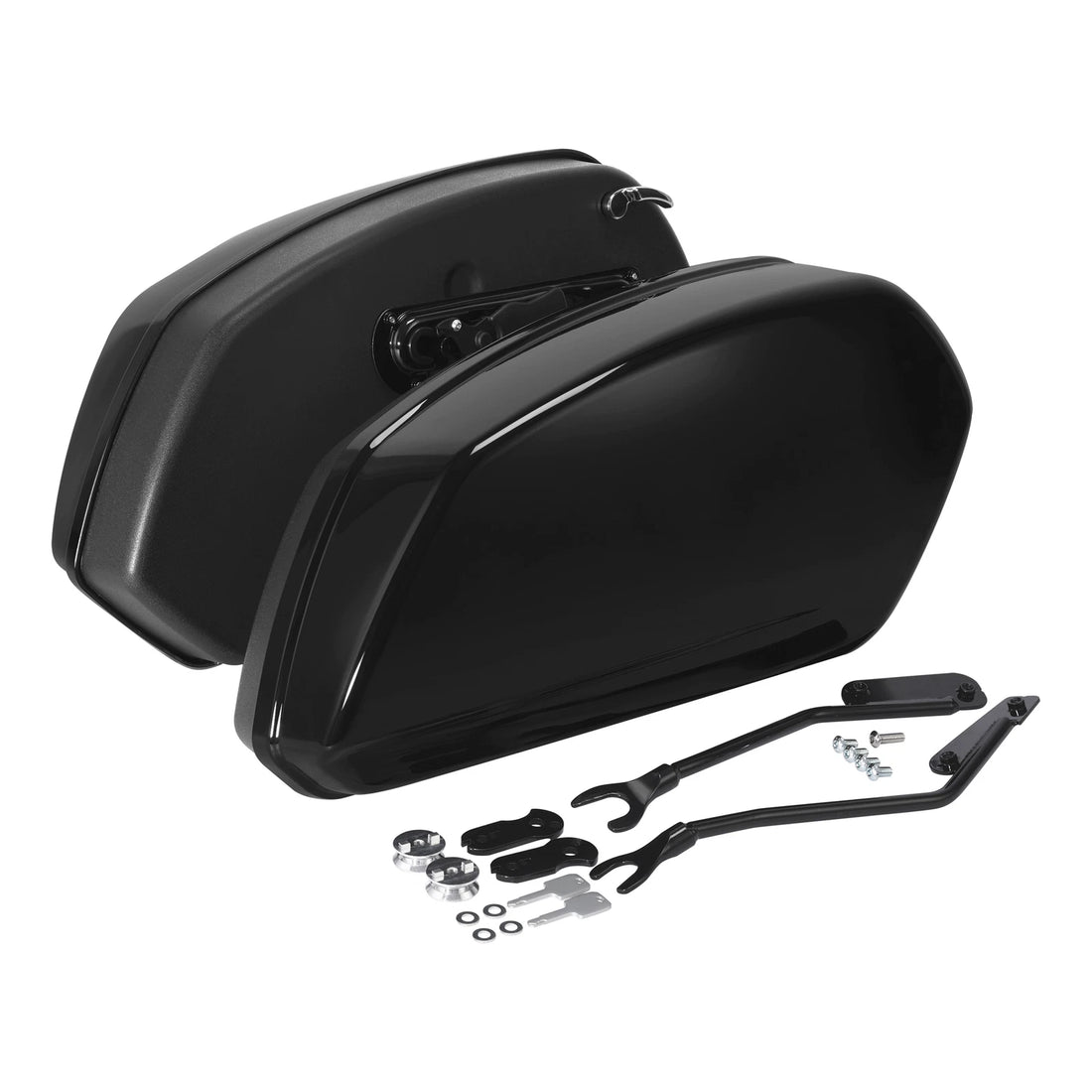 Vivid Black Hard Saddlebags Fit For Harley Fat Boy Breakout Fxbr Flfb 2018-2025