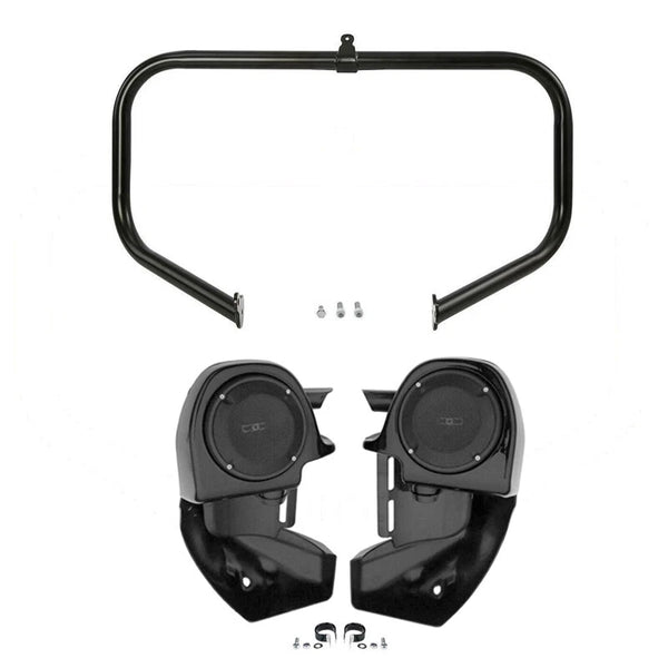 Lower Vented Fairings Speaker Engine Guard Bar Fit For Harley Road Glide 2009-13
