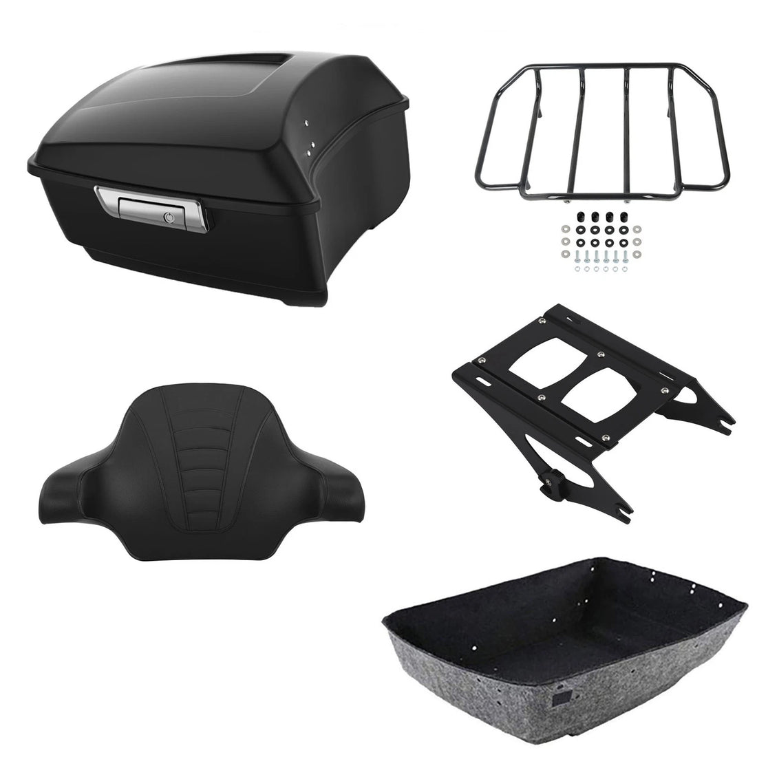 King Trunk Luggage Backrest Mount Rack Fit For Harley Cvo Street Glide 14-26 25