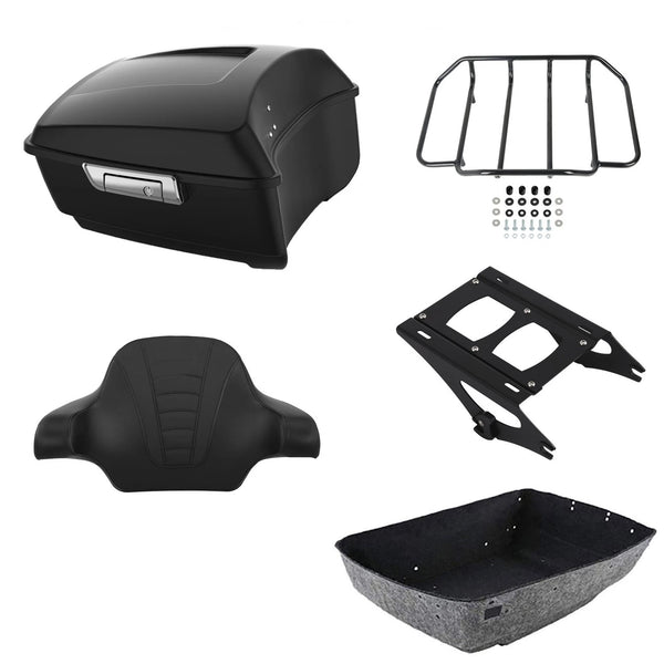 King Trunk Luggage Backrest Mount Rack Fit For Harley Cvo Street Glide 14-26 25