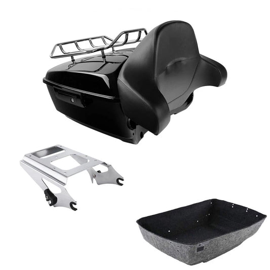 King Trunk Backrest 2-Up Mount Rack Fit For Harley Electra Glide 2009-2013