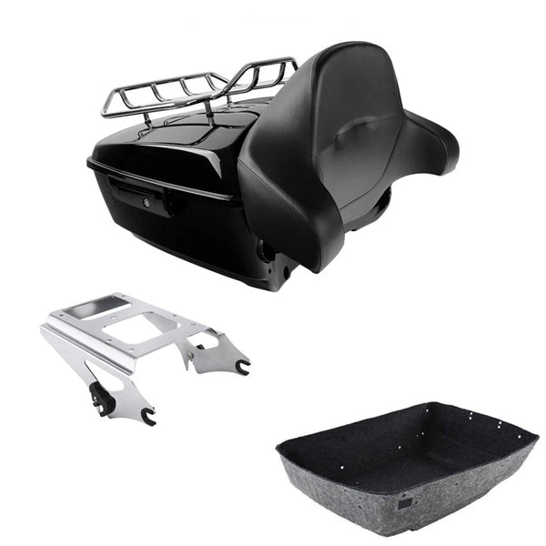 King Trunk Backrest 2-Up Mount Rack Fit For Harley Electra Glide 2009-2013