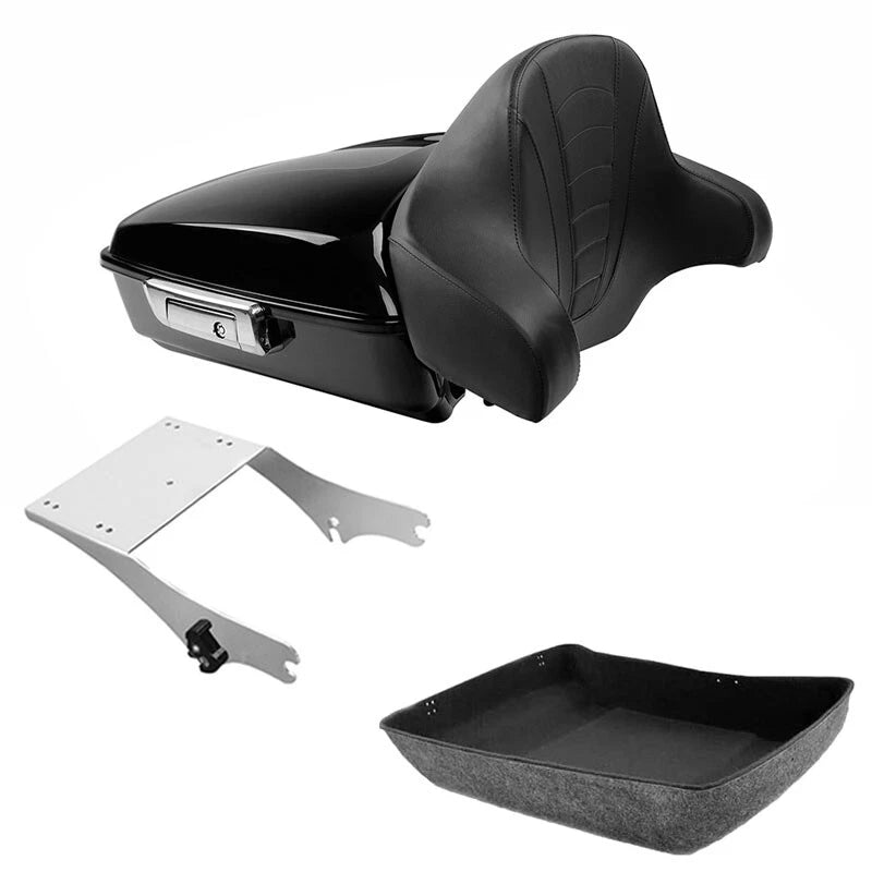Chopped Trunk Pad Two-Up Mount Rack Fit For Harley Touring Road King 97-08