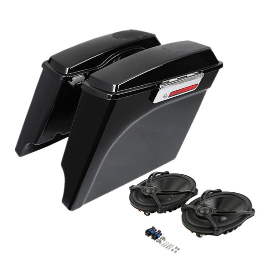 5" Stretched Hard Bags Saddlebag & Speakers Fit For Harley Touring 1993-2013