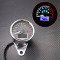 Chrome Digital LED LCD KM/H Speedometer Odometer Speed Fuel Level Gauge Meter