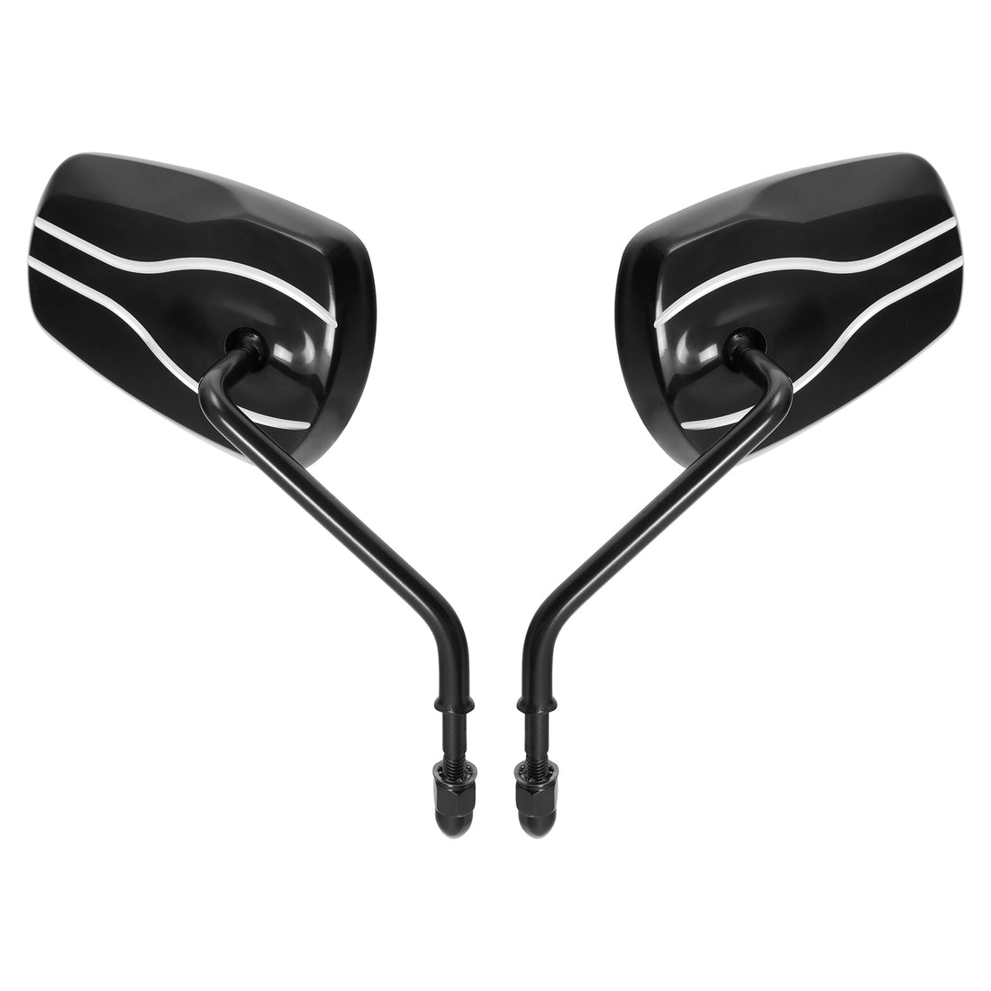 Black 8mm Rear View Mirrors Fit For Harley Touring Road Electra Glide Sportster