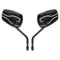 Black 8mm Rear View Mirrors Fit For Harley Touring Road Electra Glide Sportster