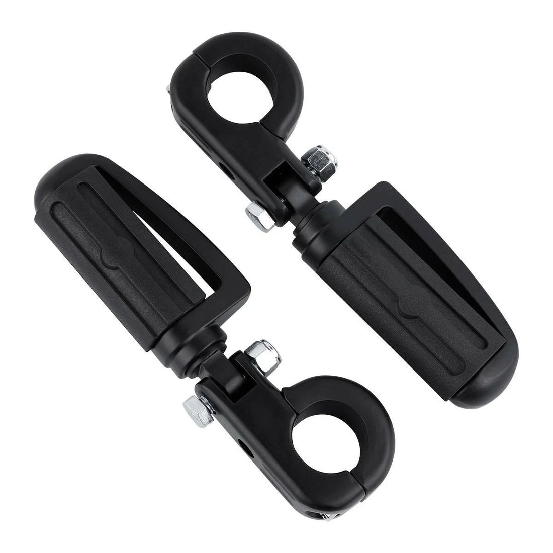 Matte Black Footpegs 1.25'' Engine Guard Mount Fit For Harley Touring Sportster