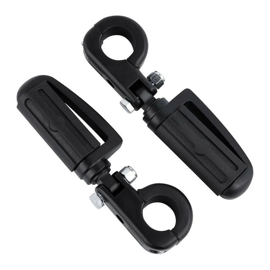 Matte Black Footpegs 1.25'' Engine Guard Mount Fit For Harley Touring Sportster
