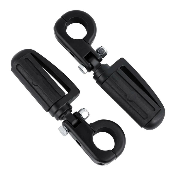 Matte Black Footpegs 1.25'' Engine Guard Mount Fit For Harley Touring Sportster