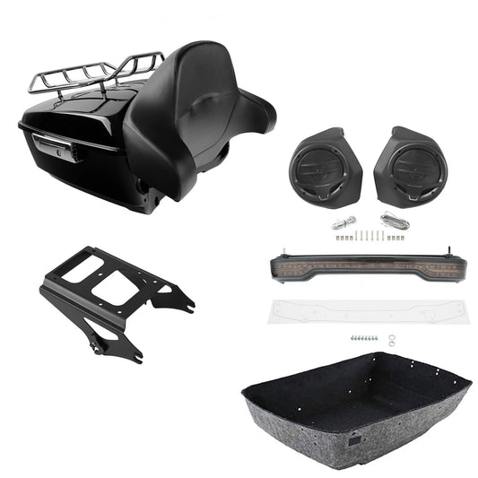 King Trunk Luggage Backrest Light Rack Speakers Fit For Harley Touring 2009-2013