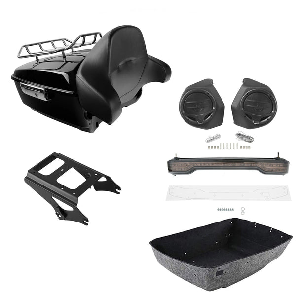 King Trunk Luggage Backrest Light Rack Speakers Fit For Harley Touring 2009-2013