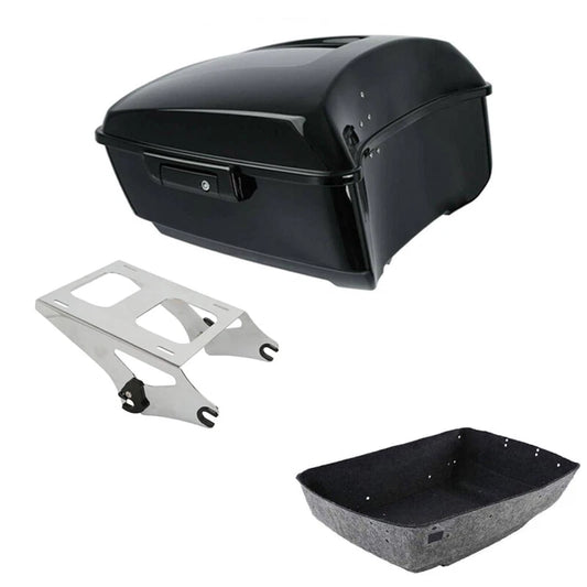 King Trunk Black Latch Mount Rack Fit For Harley Touring Electra Glide 2014-2026
