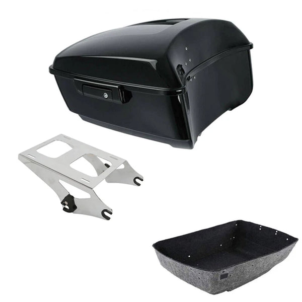 King Trunk Black Latch Mount Rack Fit For Harley Touring Electra Glide 2014-2026