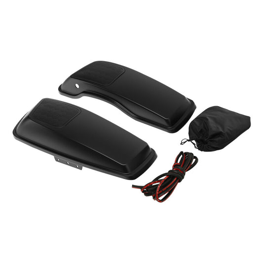 Hard Saddlebag 6x9" Speaker Lids Fit For Harley Electra Glide 14-24 Black Denim