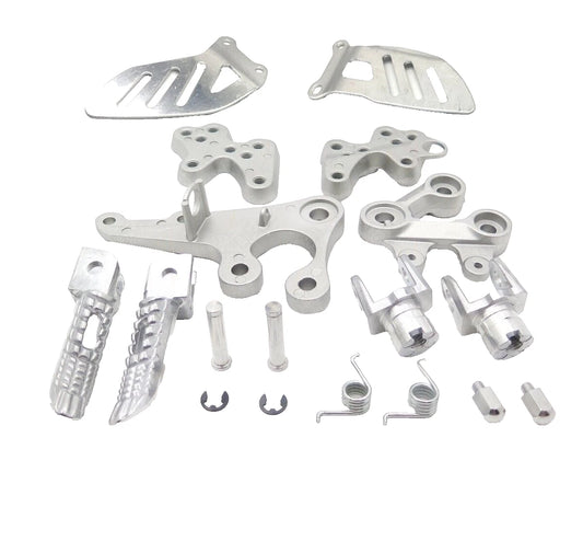 For 2005 2006 2007 2008 Suzuki GSXR1000 New Silver Front Foot Pegs Bracket Kit