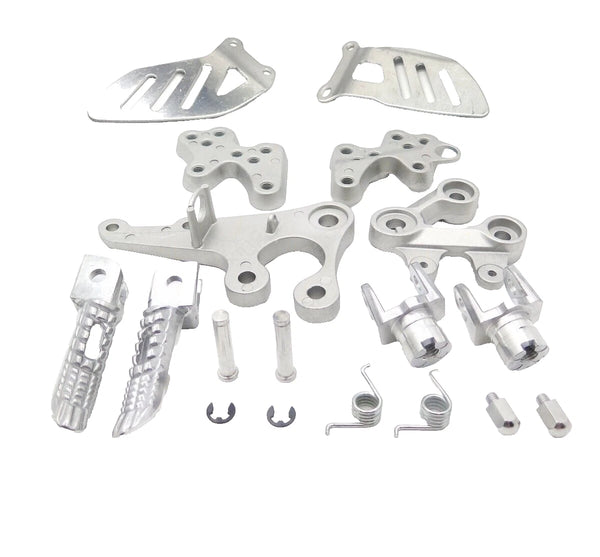 For 2005 2006 2007 2008 Suzuki GSXR1000 New Silver Front Foot Pegs Bracket Kit