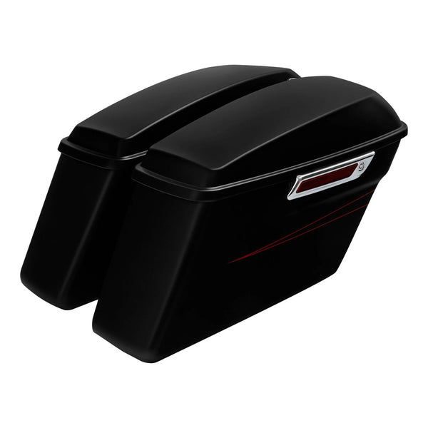 Hard Saddlebags Fit For Harley Touring Street Road Glide 2014-2023 Black Denim