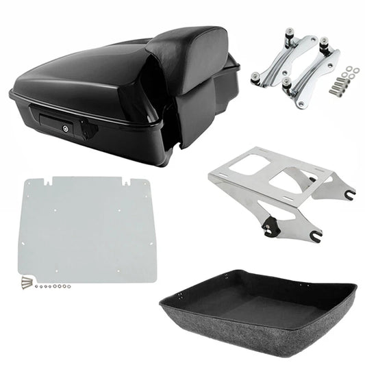 Chopped Trunk Backrest Rack Plate Docking Fit For Harley Touring Flhx 2014-2026