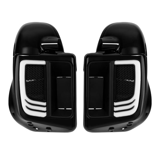 Lower Vented Fairing 6.5" Speaker Box Signal Light Fit For Harley Touring 14-23
