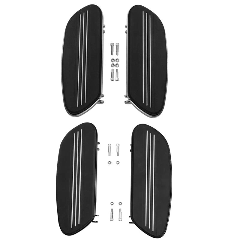 Chrome/Black Driver Floorboard Kit Fit For Harley Electra Road Glide 1986-2022