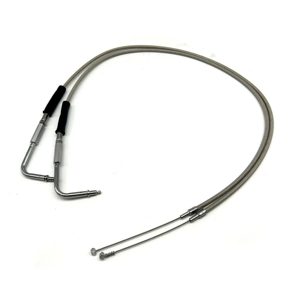 130cm 51" Steel Throttle Cable Silver Fits Harley Dyna/Road King/Electra Glide