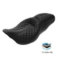 Driver & Passenger Gel Seat Black Fit For Harley Touring Street Glide 2009-2023