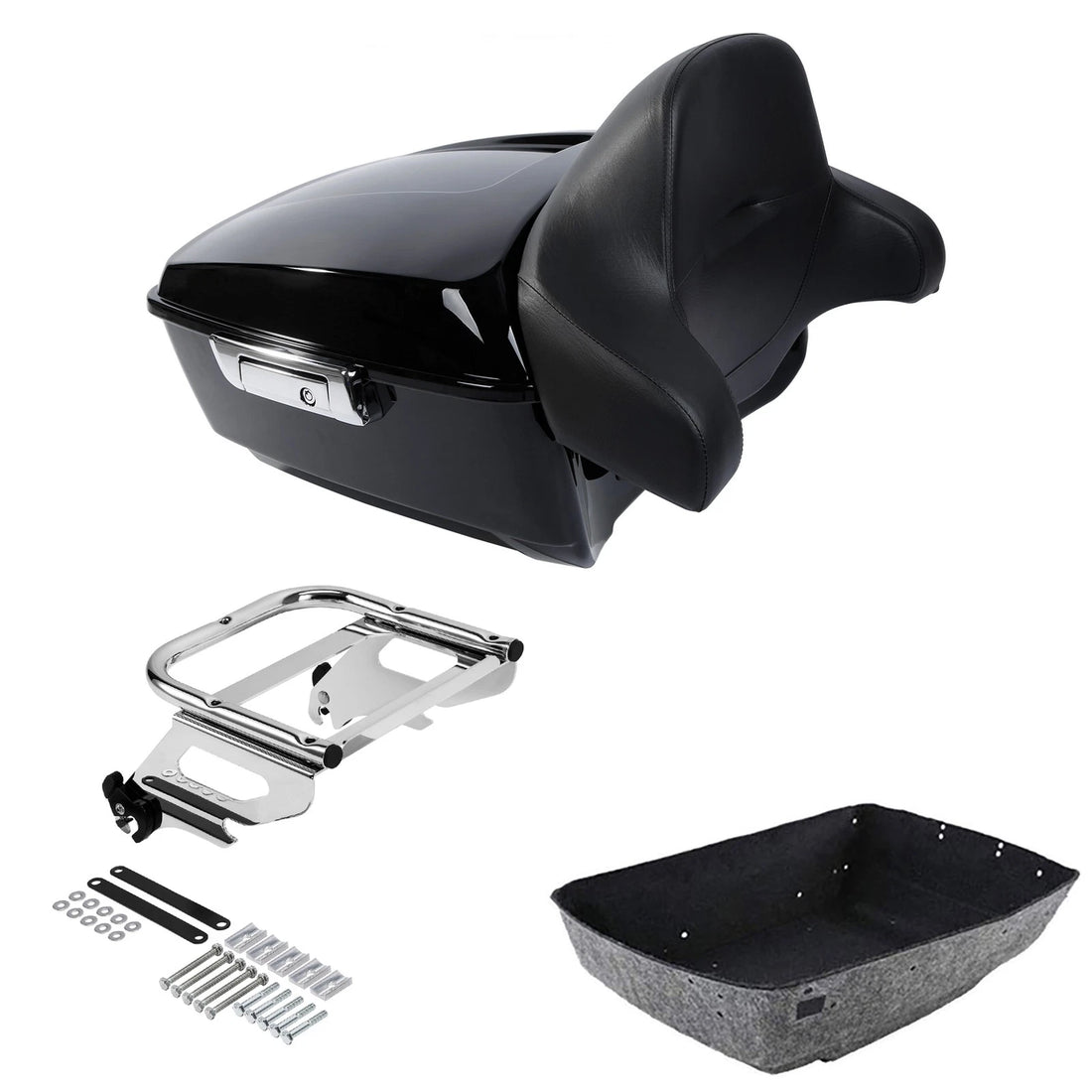 King Trunk Backrest Solo Mount Rack Fit For Harley Touring Electra Glide 1997-08
