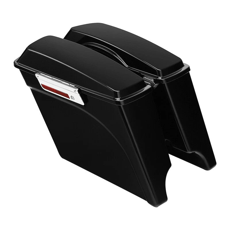 Black 5" Stretched Extended Saddlebag Fit For Harley Davidson Touring 1993-2013