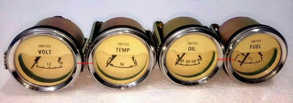 Smith’s Etg cream face bezel 52 mm Temp Oil Fuel Volt Gauge @ VD