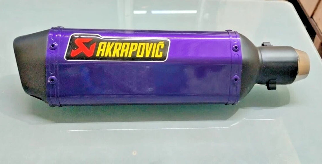 Universal Akrapovic Exhaust for All Bikes Silencer Louder Sound Purple Paint