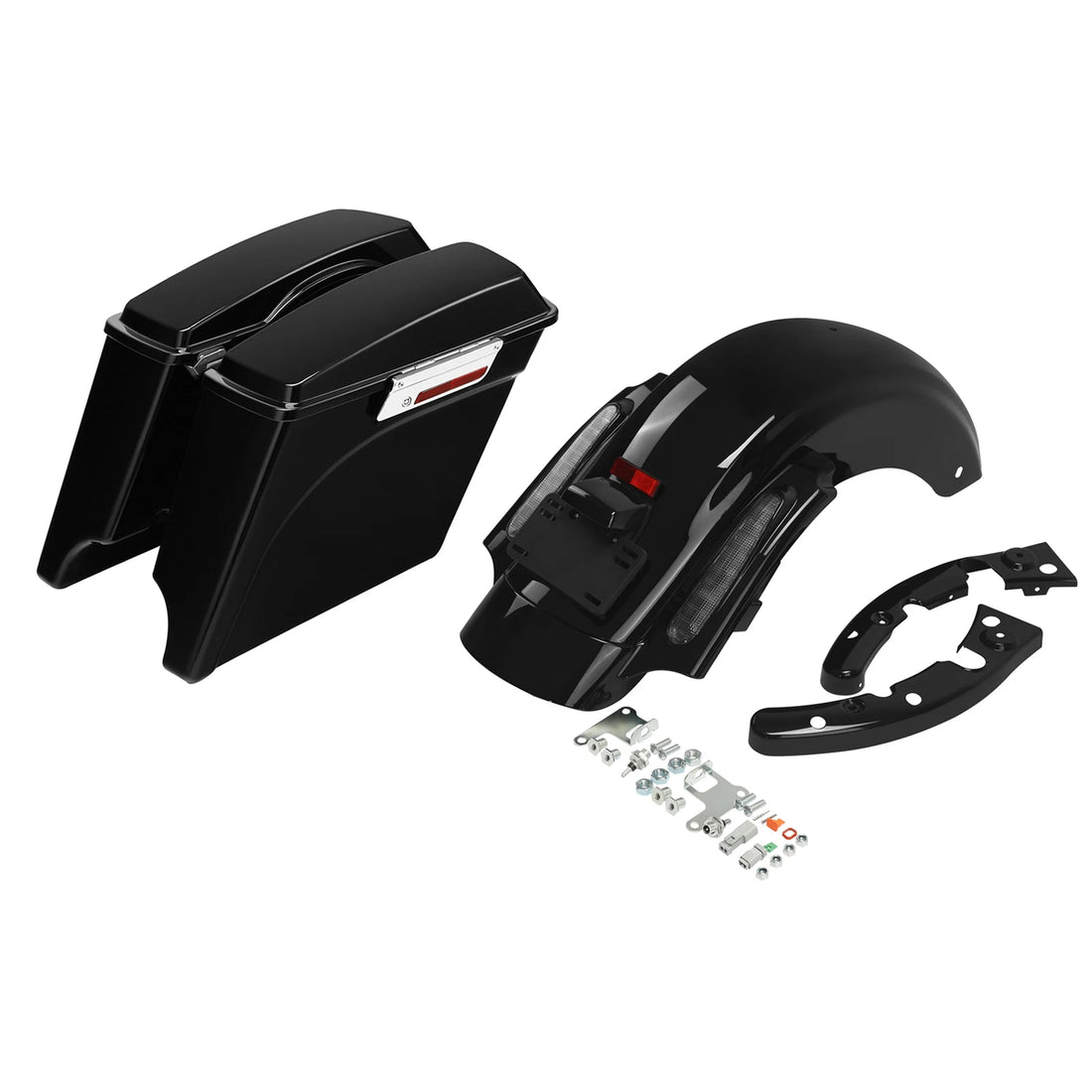 5" Stretched Hard Saddlebags W/ Rear Fender Fit For Harley Electra Glide 09-13