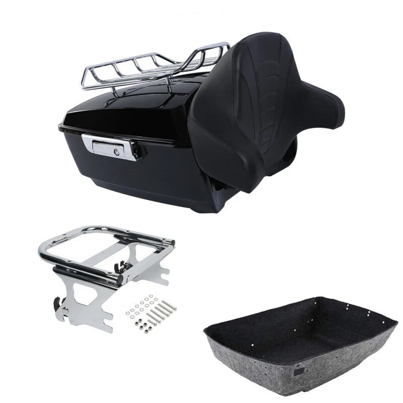 King Trunk Backrest Rack Mount Fit For Harley Touring Road King Glide 97-08