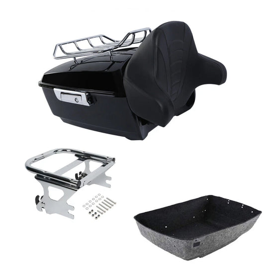King Trunk Backrest Rack Mount Fit For Harley Touring Road King Glide 97-08