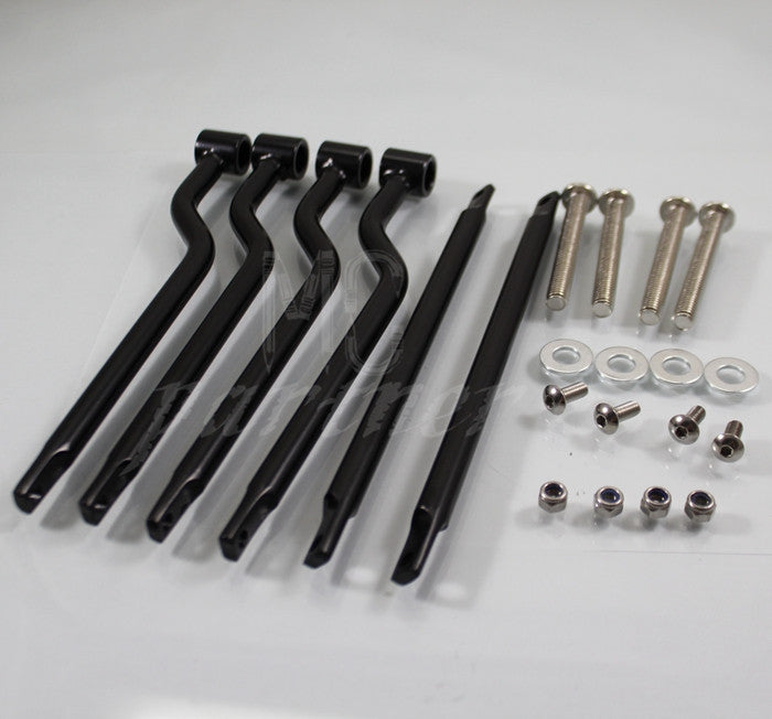 Black Saddle bag Support Bars Mount Bracket For Harley Kawasaki Honda Yamaha