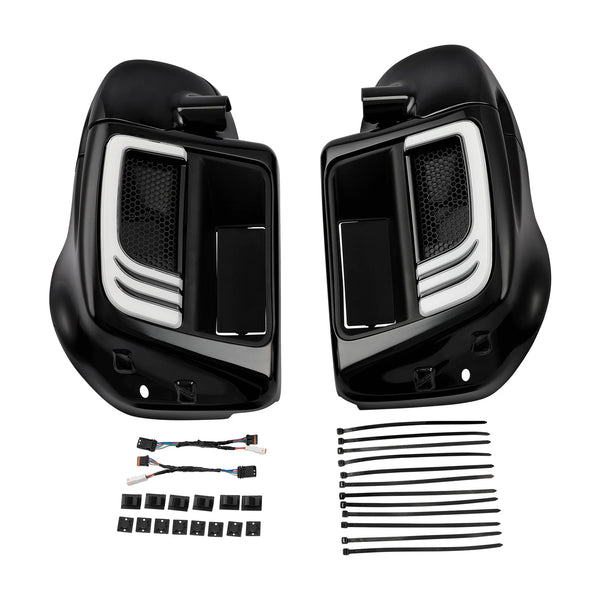 Lower Vented Fairing Speaker Box Pod & Signal Light Fit For Harley Touring 14-24