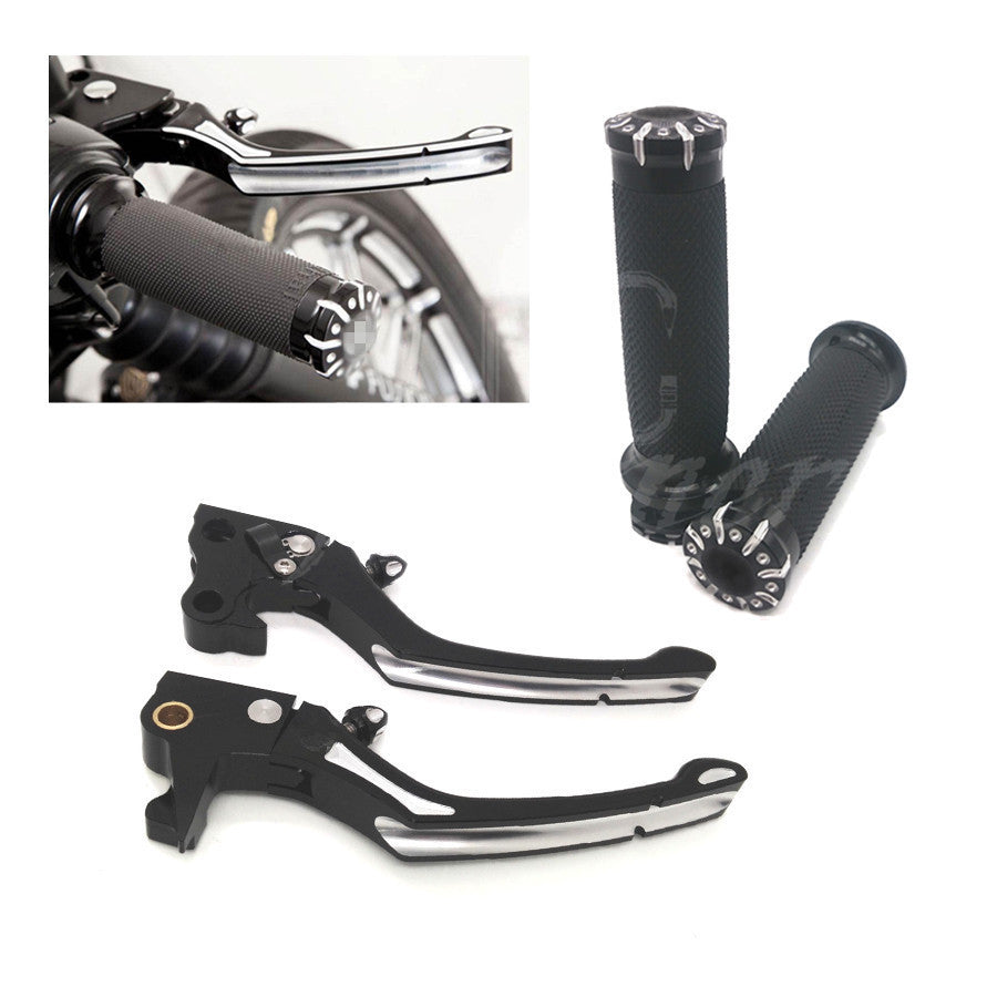 1"25mm Handle Bar Hand Grips With Brake Clutch Levers For Harley Sportster XL883