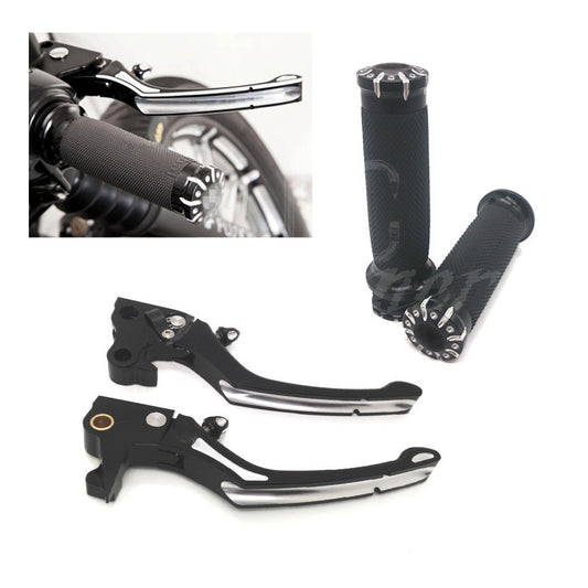 1"25mm Handle Bar Hand Grips With Brake Clutch Levers For Harley Sportster XL883