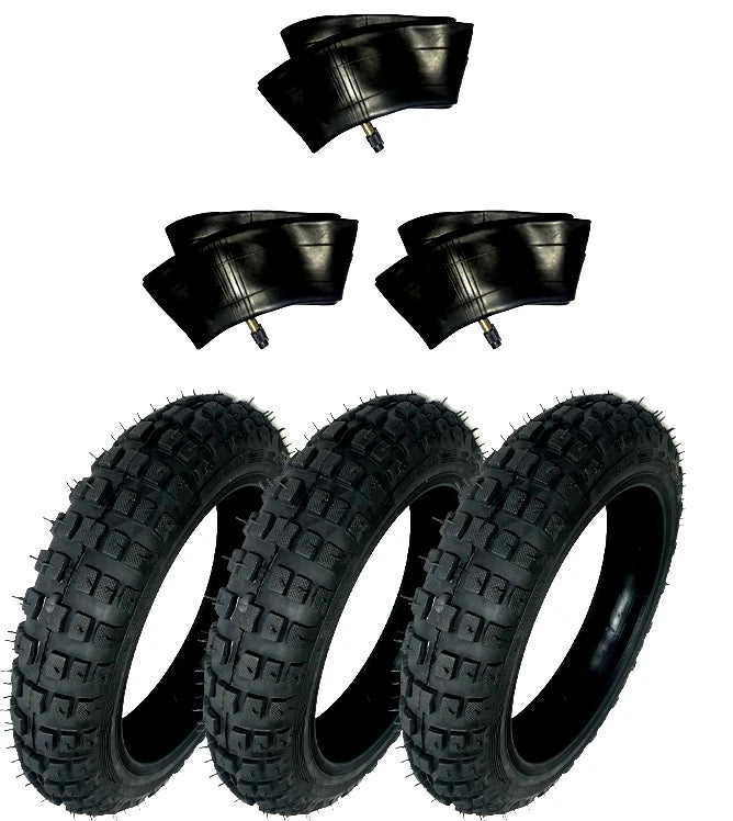 HD 3) Tires And 3) Tubes Straight Stem Size 2.50-10 2.50X10 For Honda AERO50 10"