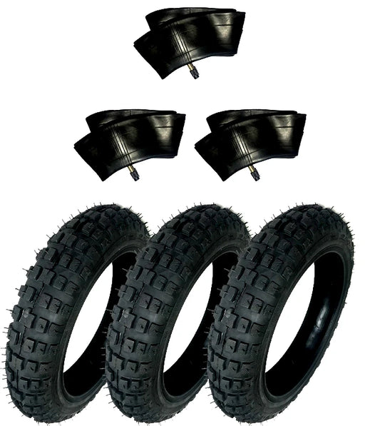 HD 3) Tires And 3) Tubes Straight Stem Size 2.50-10 2.50X10 For Honda AERO50 10"