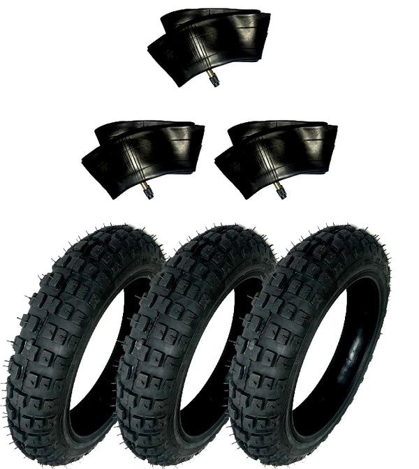 HD 3) Tires And 3) Tubes Straight Stem Size 2.50-10 2.50X10 For Honda AERO50 10"
