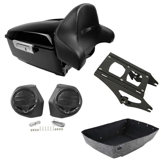 King Trunk Backrest Speaker Mount Fit For Harley Touring Electra Glide 2014-2026