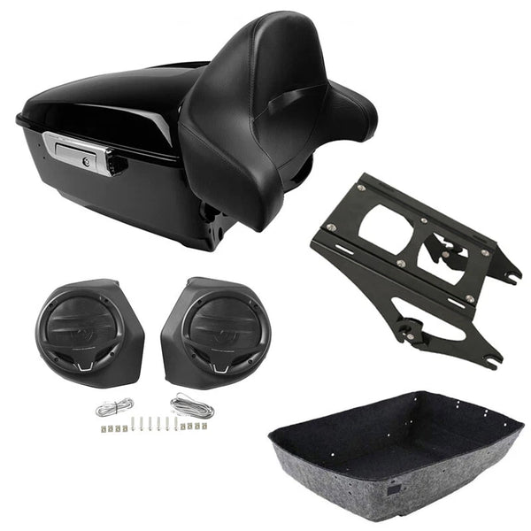 King Trunk Backrest Speaker Mount Fit For Harley Touring Electra Glide 2014-2026