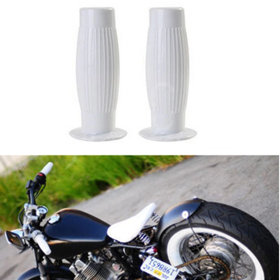 7/8" White Rubber Bike Hand Grip Handle Bar For Honda Harley Suzuki Yamaha