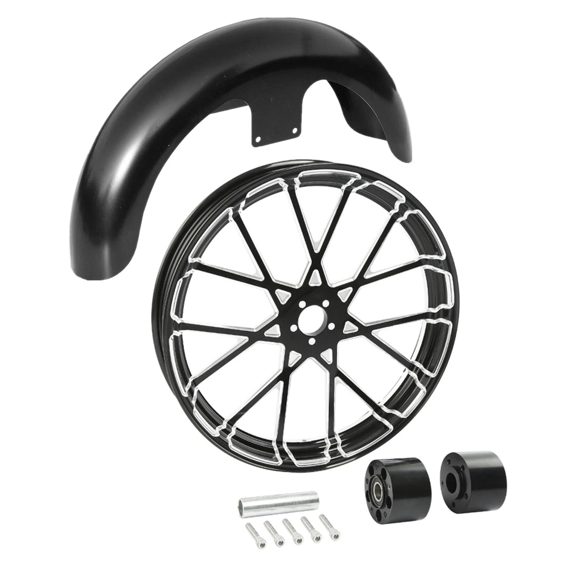 21" Front Wheel Rim Dual Wheel Hub & Fender Fit For Harley Electra Glide 97-13