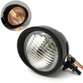 Black Clear Lens Metal Retro Front Headlight For Harley Cafe Racer Bobber Custom