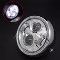 Motorcycle 6.5" Chrome Metal LED Headlight For Harley Cafe Racer Bobber Custom