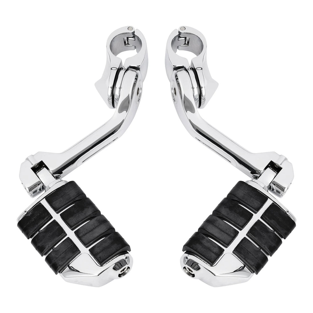 Chrome Highway Foot Pegs Footrest 1 1/4" Engine Guard Mounts Clamps For Harley