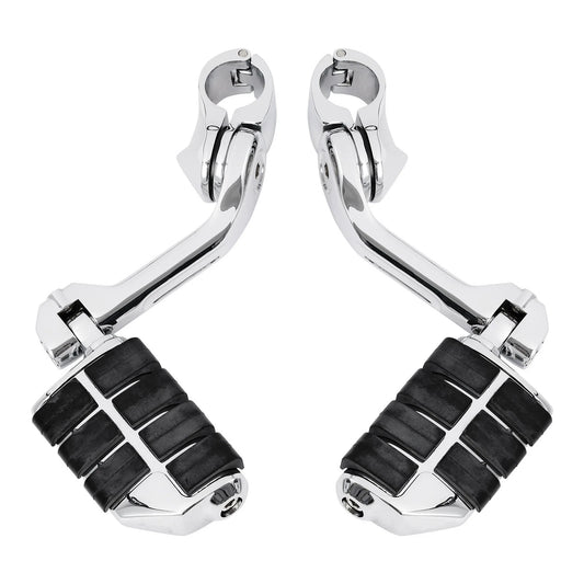 Chrome Highway Foot Pegs Footrest 1 1/4" Engine Guard Mounts Clamps For Harley